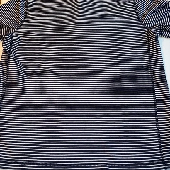 Sz L J Crew Performance Pullover Mens Blue White Striped 1/4 Zip Active Golf - Picture 9 of 11
